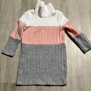 Colorblock Ribbed Sweater Dress